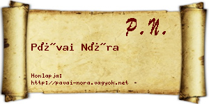 Pávai Nóra névjegykártya